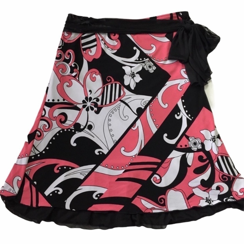 Wrapper Line A Patterned Loose Skirt M - Picture 9 of 9